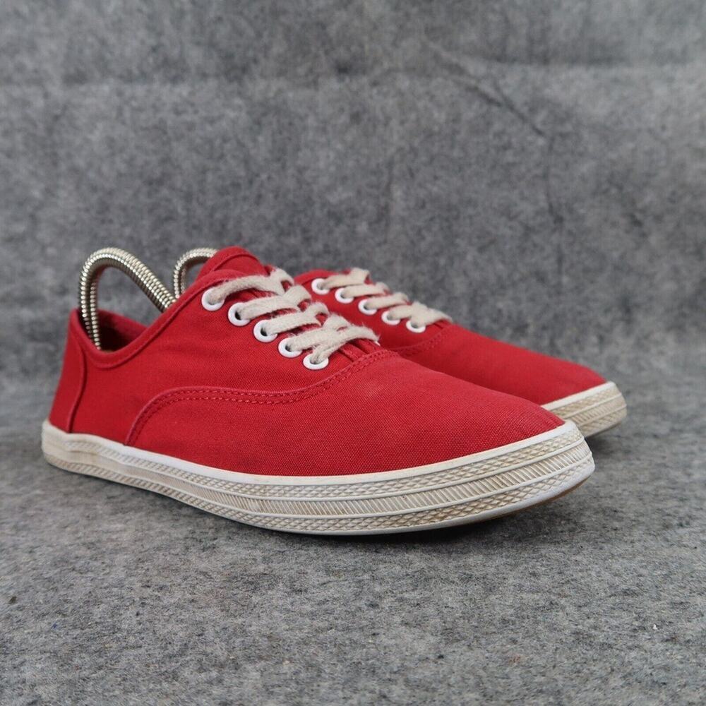 Mossimo Shoes Womens 7 Sneakers Casual Canvas Red Lace Up Low Classic Lifestyle